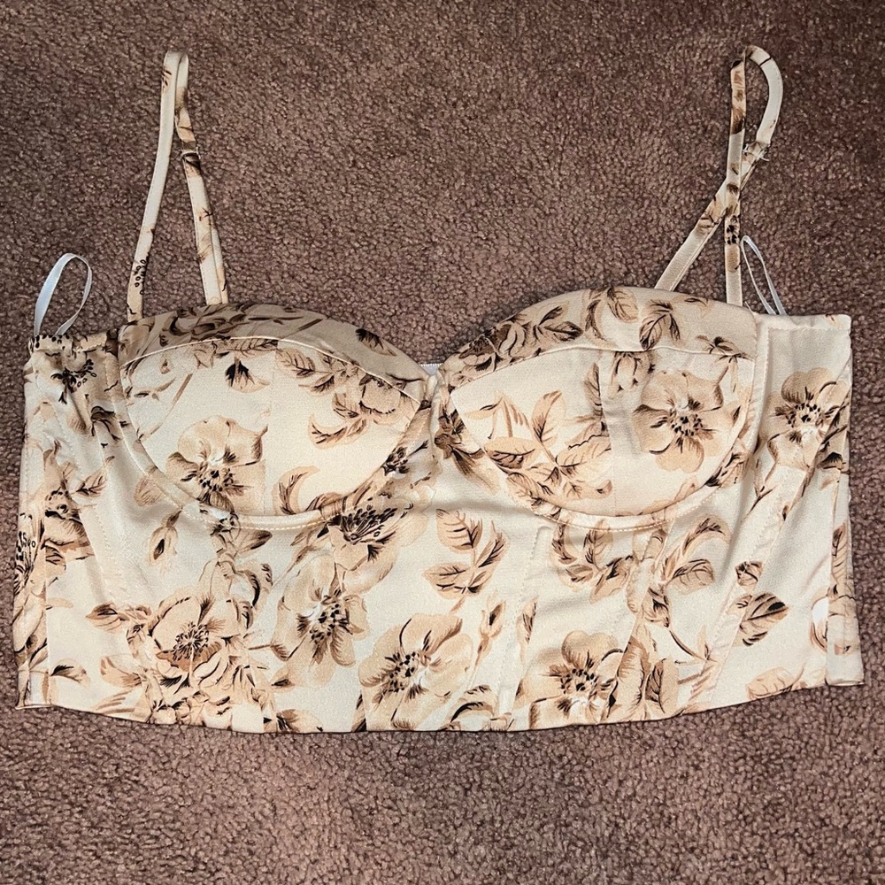 SHEIN Beige and Brown Floral Camisole